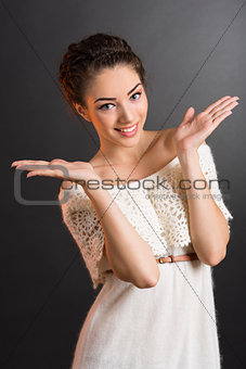 Portrait of young cheerful woman