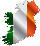 Ireland map with flag