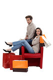 Portrait of a couple with their shopping bags