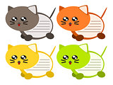 Cartoon cat memo illustration