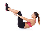 Woman execising her abdominal muscles