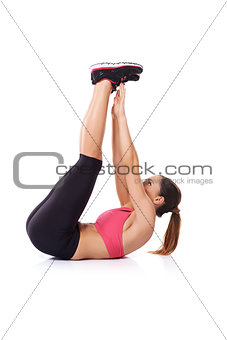 Athletic woman working out