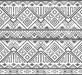 Abstract geometric seamless aztec pattern. Ikat style pattern.