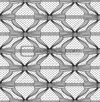 Seamless pattern with bows. Polka dot background