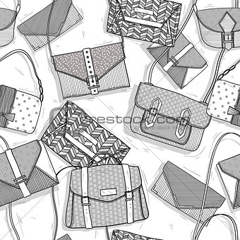 Fashion bags seamless pattern for girls