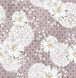 Seamless pattern with flowers  Floral background with roses