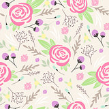 Seamless floral pattern. Background with flowers and leafs