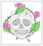 Skull and roses vector illustration