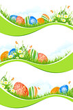 Easter Banners Set Isolated on White