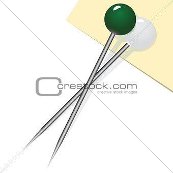 Two sewing pins
