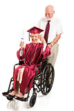 Disabled Senior Lady Graduates with Honors