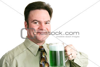 St Patricks Day - Man with Green Beer