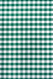 Green and white tablecloth