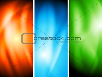 Colourful wavy banners