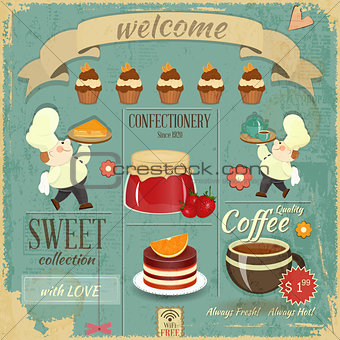 Sweet Cafe Menu Retro Design