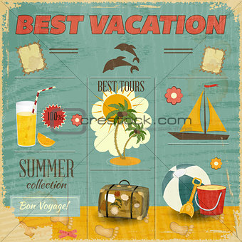 Summer Card in retro Style