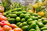 Full box of green Avocado in supermarket