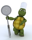 tortoise chef with straining spoon