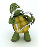 tortoise with heart charm
