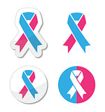 Pink and blue ribbon - pregnancy and infant loss awereness symbol