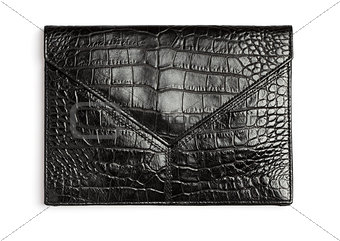 Crocodile leather clutch