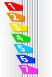 Abstract numbered colorful labels between pages