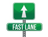 Fast Lane Green Road Sign