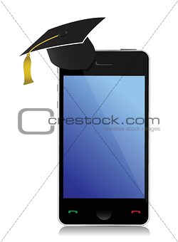 phone with graduation hat
