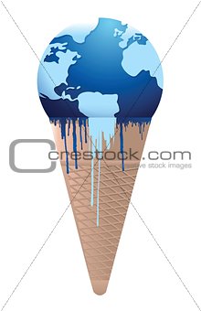 ice cream earth melts - global warming concept