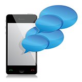 speech bubbles and mobile phone illustration