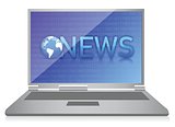 laptop showing NEWS on screen