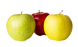 three colored apples