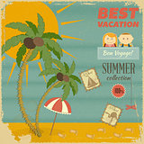 Vacation Card in retro Style