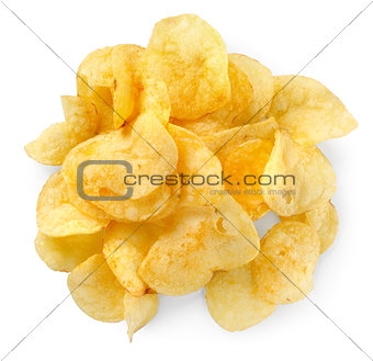 Potato chips isolated