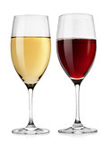 Red wine glass and white wine glass