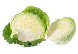 Savoy cabbage is in a cut