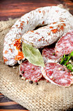 Salami sausage and spices