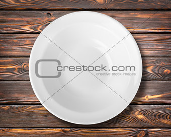 White plate on a table