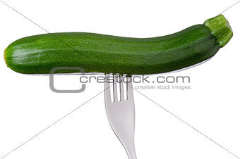 courgette or zucchini on white