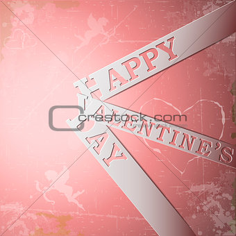 Happy Valentine's Day paper strips eps10 vector illustration