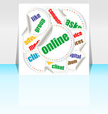 business word collage background. Illustration with different association terms