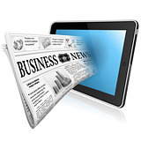 Concept - Digital News witn Newspaper and Tablet PC