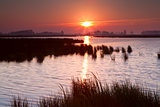 sunrise over lake in Groningen