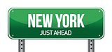 green New york, USA street sign