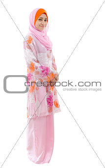 Full body Southeast Asian Muslim girl 