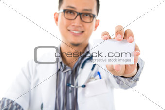 Asian medical showing business card