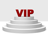 red vip on a pedestal