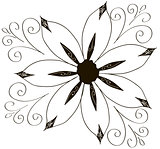 Illustration of curled flowers ornament collection. Vector