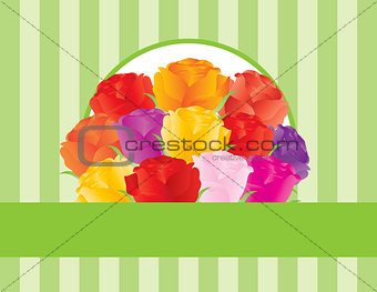 Colorful Roses Greeting Card Illustration