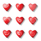 Heart icons. Valentine design elements. 